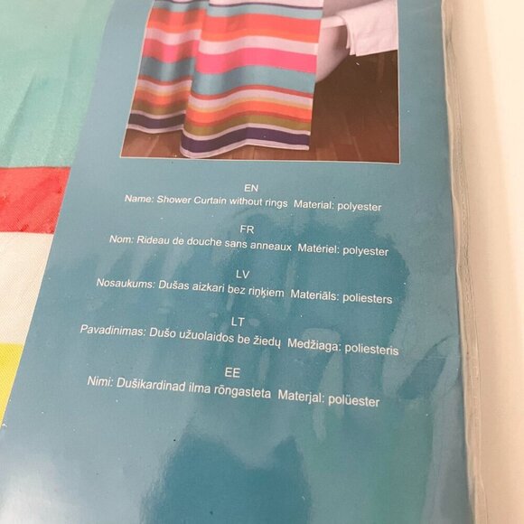 Lila Shower Curtain without Rings Stripes Bathroom 71 x 71 Inch - Picture 7 of 13